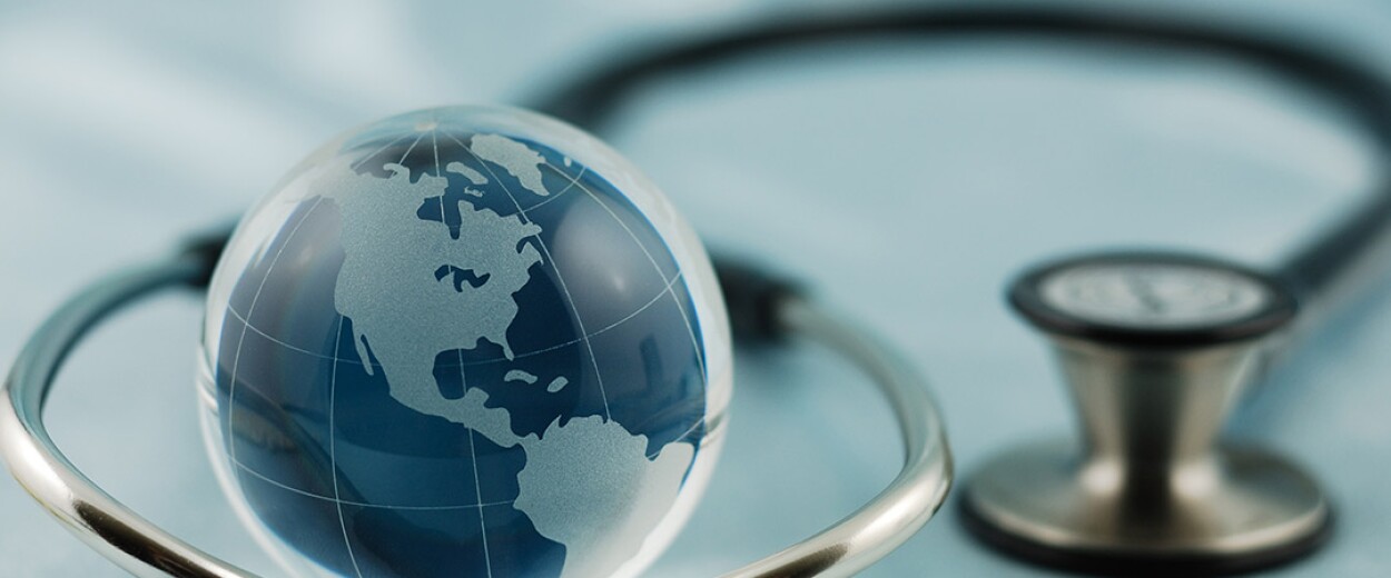 Image of stethoscope and globe