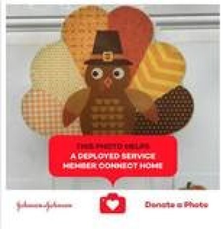 Donate a Photo promo with cartoon turkey