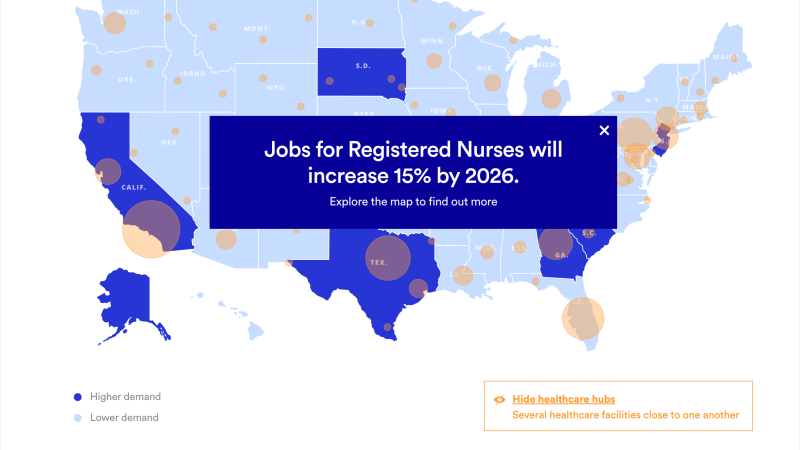 Nursing salary map